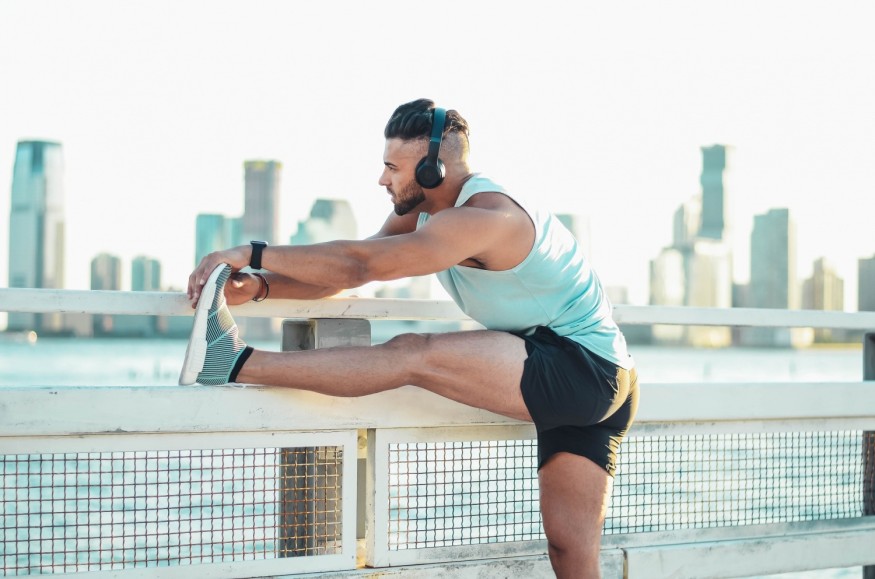Guy stretching