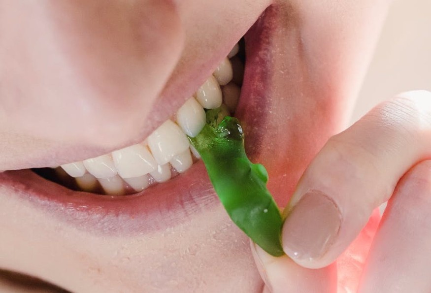 biting a candy