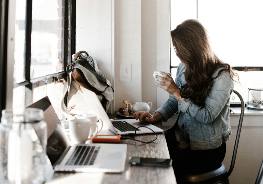 girl working on desk