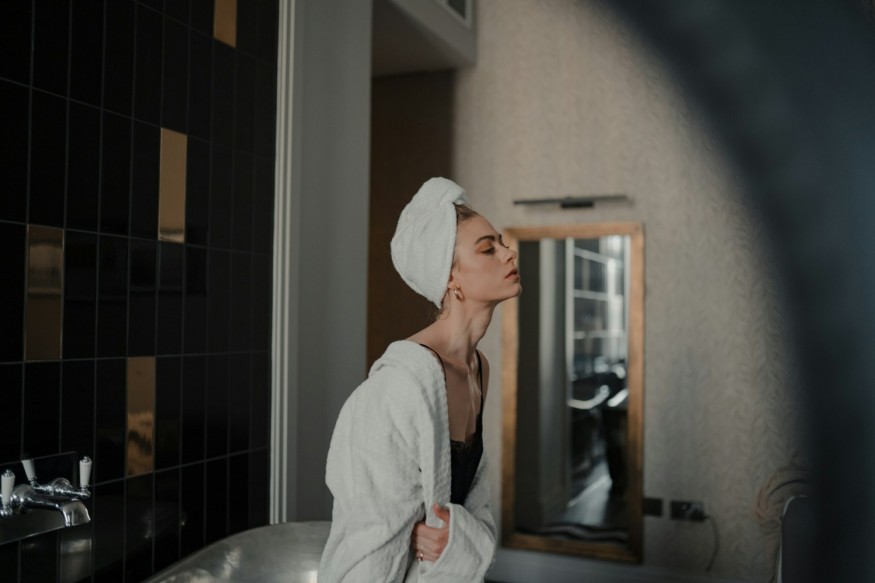 woman in the bathroom
