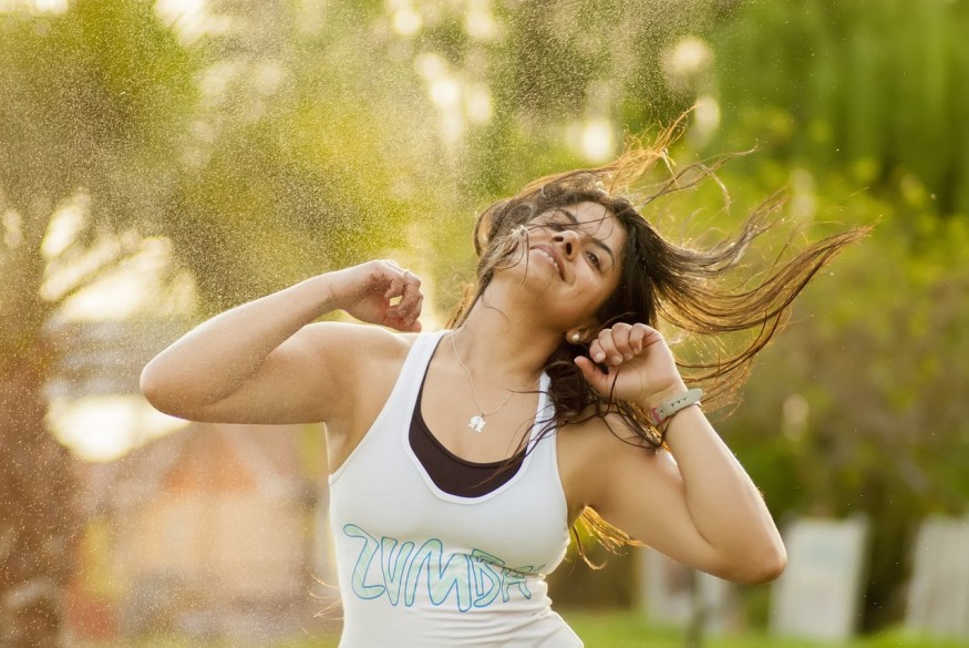 woman enjoys exercise